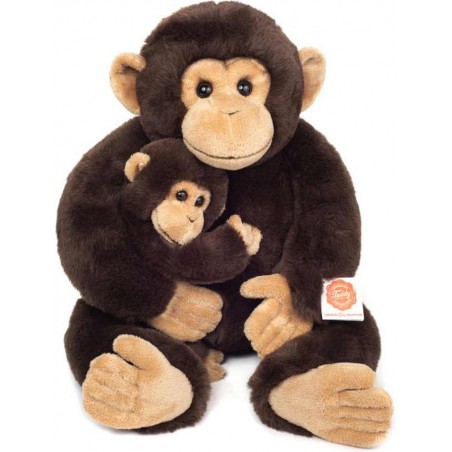 Hermann Teddy - Chimpansee met baby 40cm