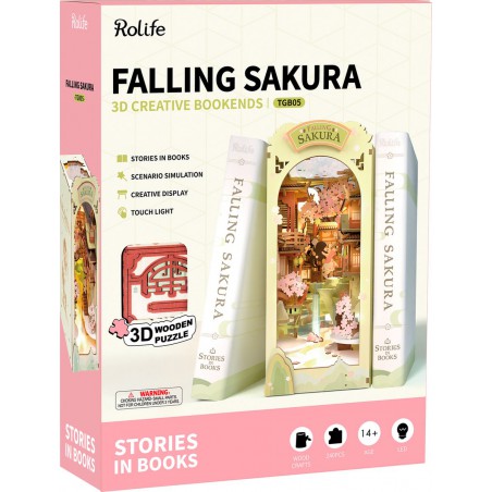 DIY Bookends, Falling Sakura, 3D Creative Bookend, Rolife