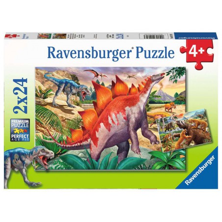 Wilde oertijd dieren, 2x24stukjes Ravensburger