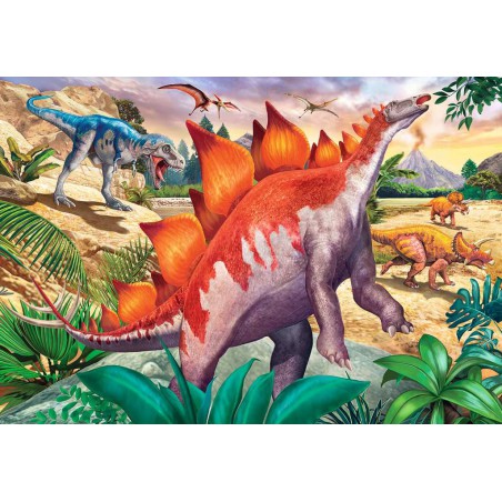 Wilde oertijd dieren 2x24stukjes kinderpuzzel Ravensburger