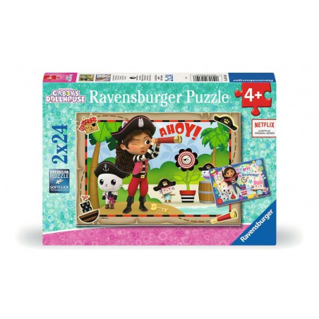 Gabby's Dollhouse, Piratenfeestje, 2x24stukjes Ravensburger