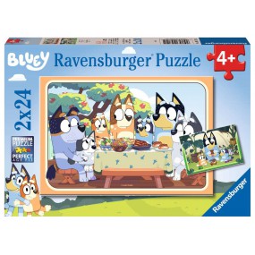 Bluey, feestje met Bluey, 2x24stukjes Ravensburger