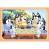 Bluey, feestje met Bluey 2x24stukjes kinderpuzzel Ravensburger