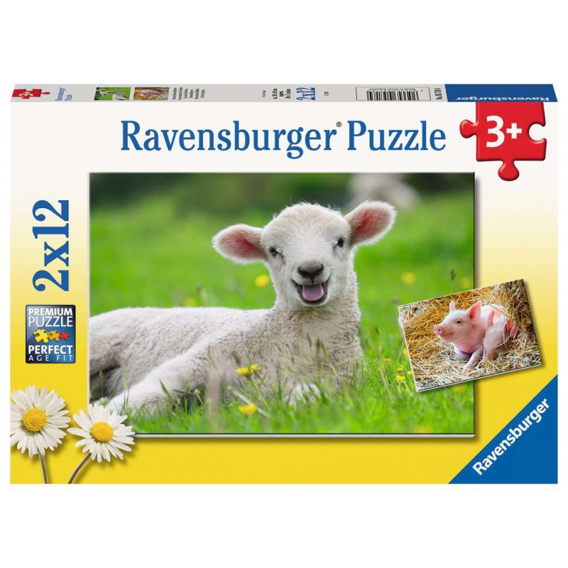 Boerderijdieren, 2x12 stukjes Ravensburger