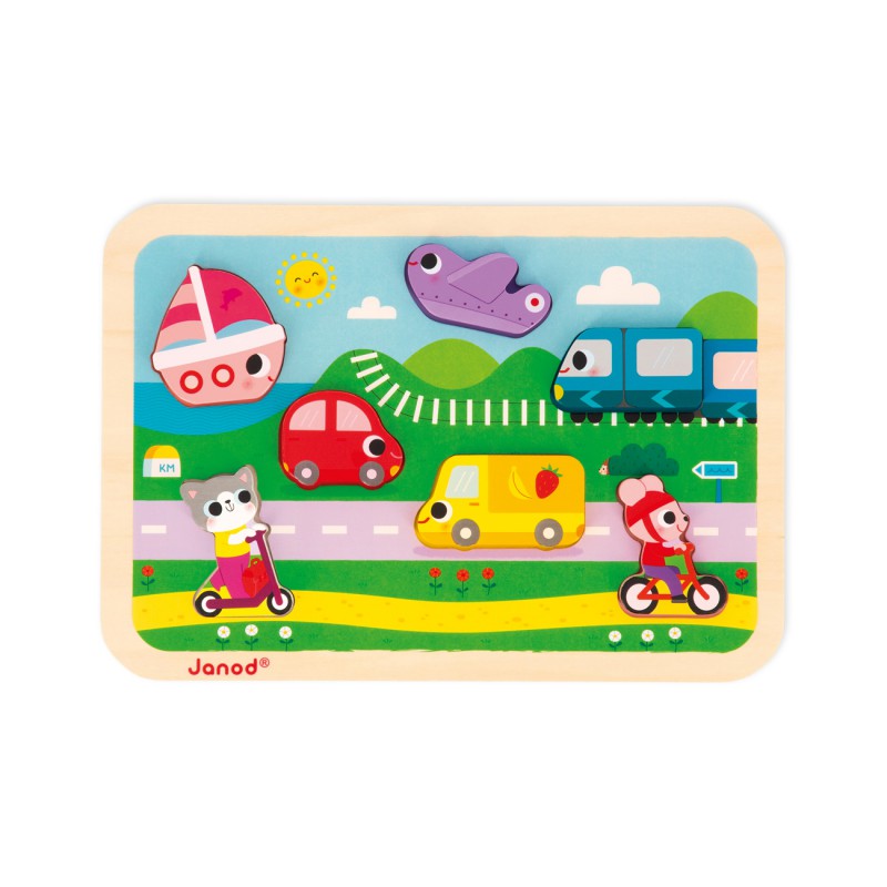 Janod Chunky puzzel, voertuigen