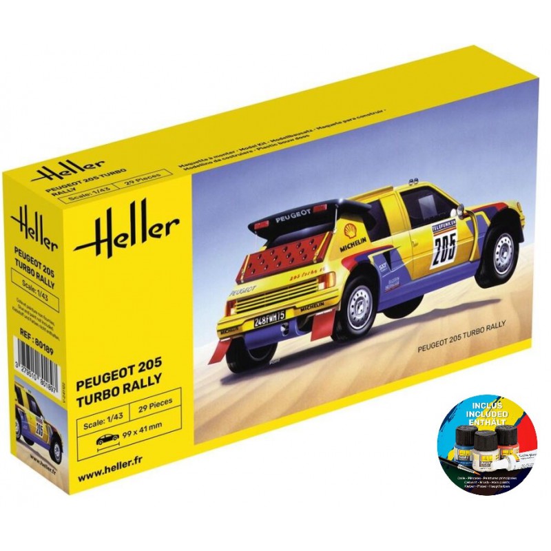 Peugeot 205 Turbo Rallye 1:43, Starter Kit, Heller