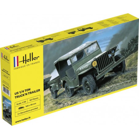 US 1/4 Ton Truck'n Trailer 1:35, Heller