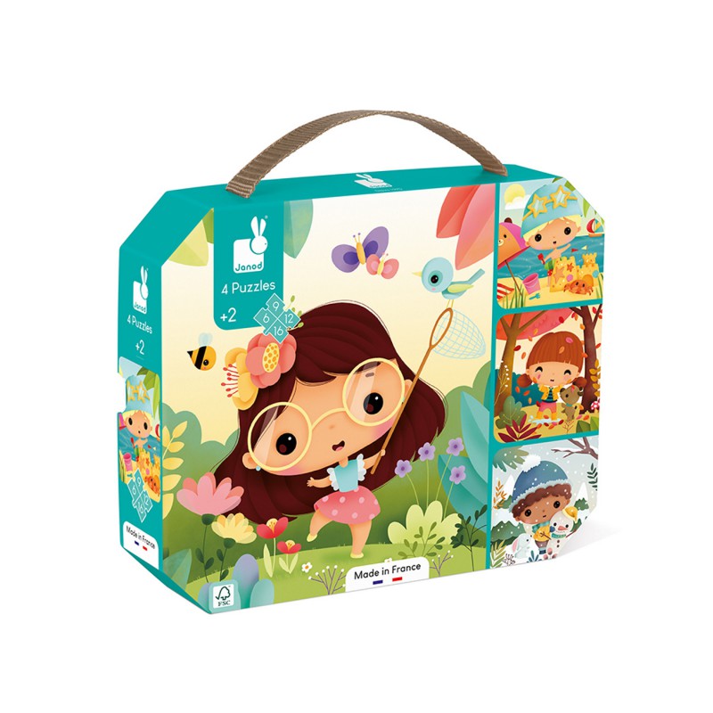 Janod, Seizoenen, puzzel 4 in 1, 11.2542