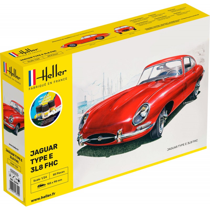 Jaguar Type E 3L8 FHC, Starter Kit, 1:24, Heller