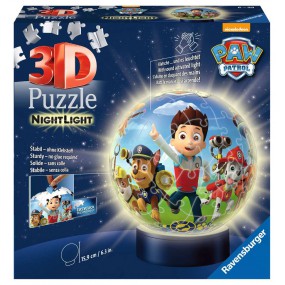 3D puzzelbal, Paw Patrol met verlichting, 72 stukjes Ravensburger