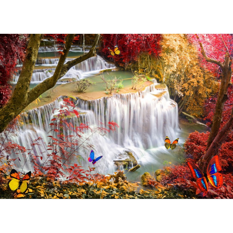 Deep forest waterfall Grafika puzzel 2000 stukjes