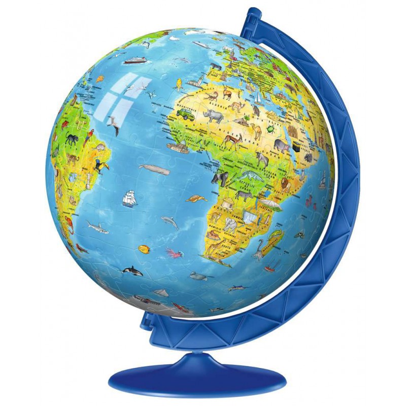 3D puzzelbal, Kinderglobe,  Ravensburger 180 stukjes