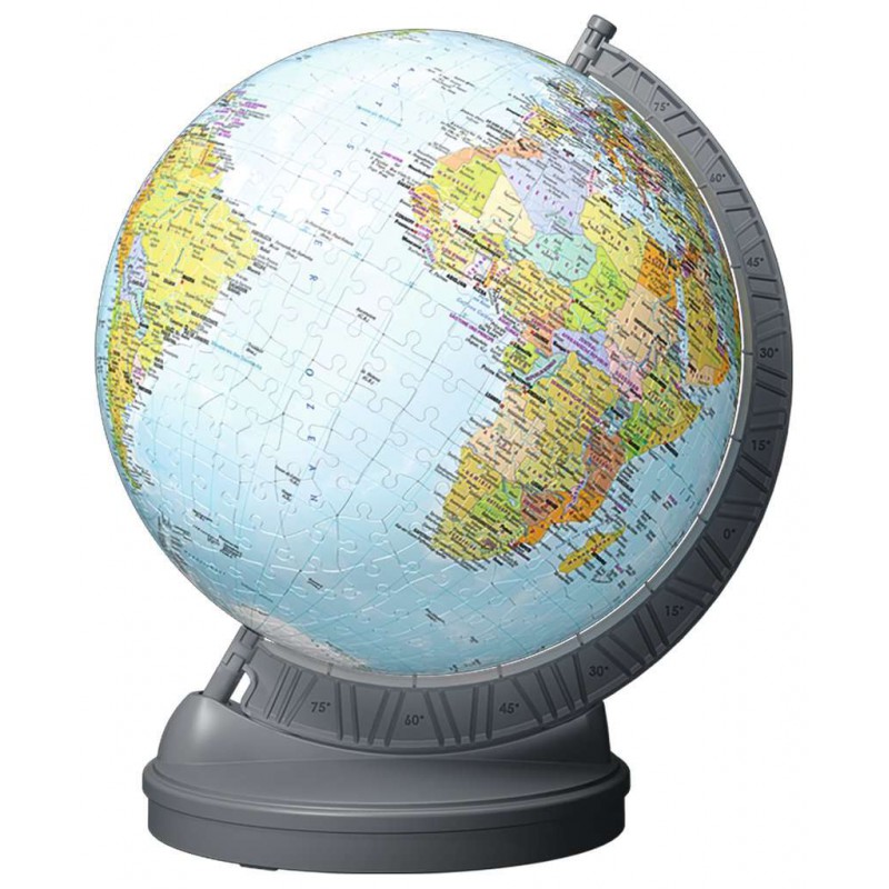3D puzzelbal, Kinderglobe, geografisch, met licht Ravensburger 540 stukjes