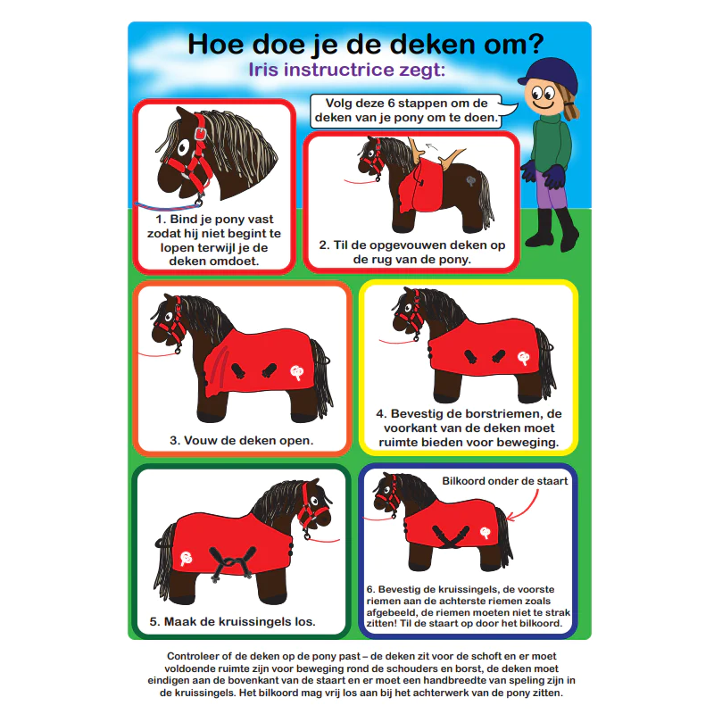 Crafty Ponies - Veulen fleecedeken blauw  35cm