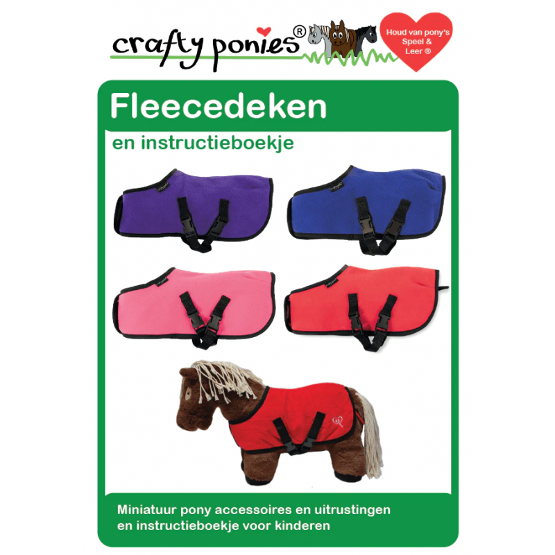 Crafty Ponies - Veulen fleecedeken blauw  35cm
