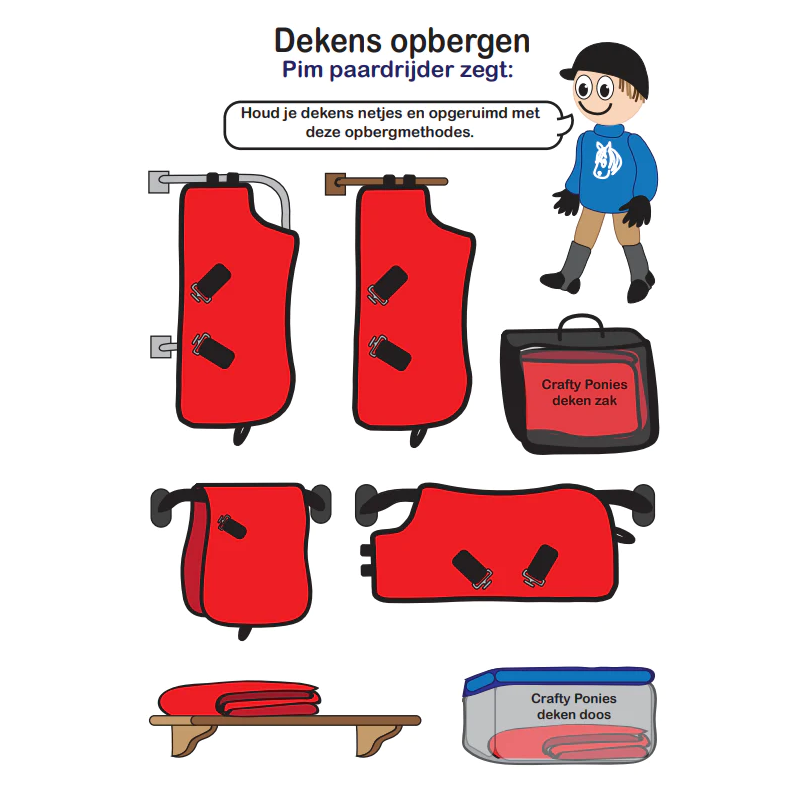 Crafty Ponies - Veulen fleecedeken rood 35cm