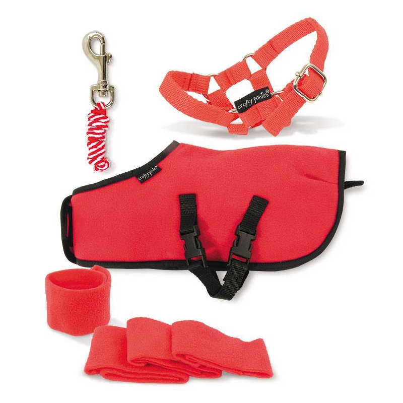 Crafty Ponies -  Fleecedeken set rood