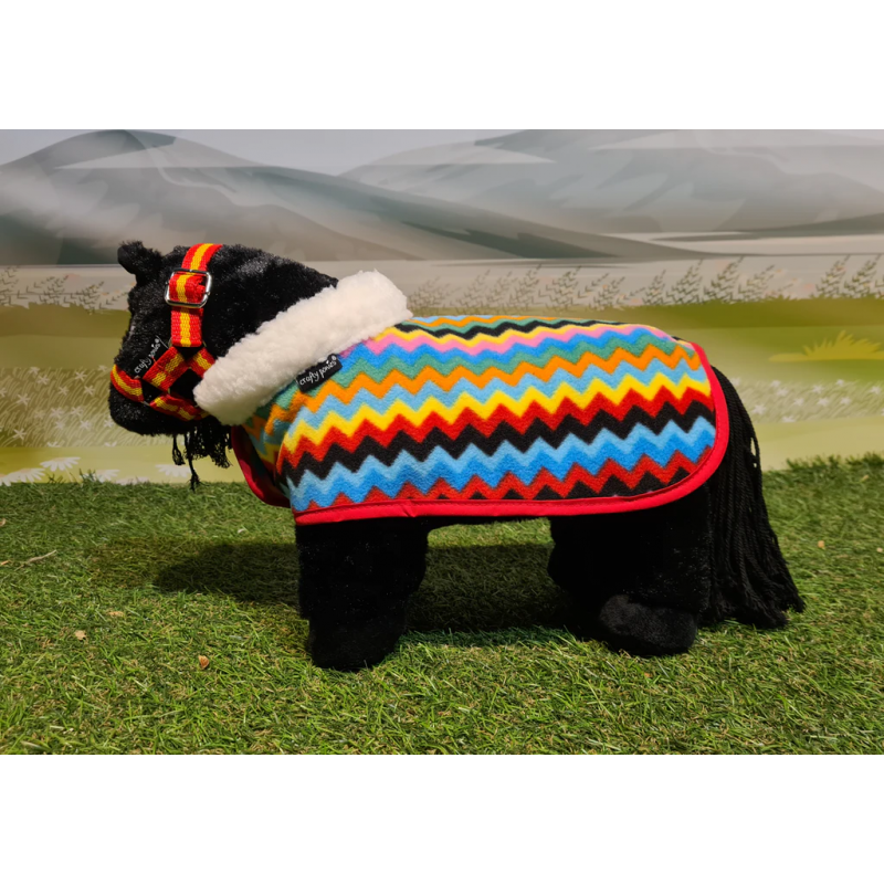 Crafty Ponies -  Fleecedeken set gekleurd zigzag CP166