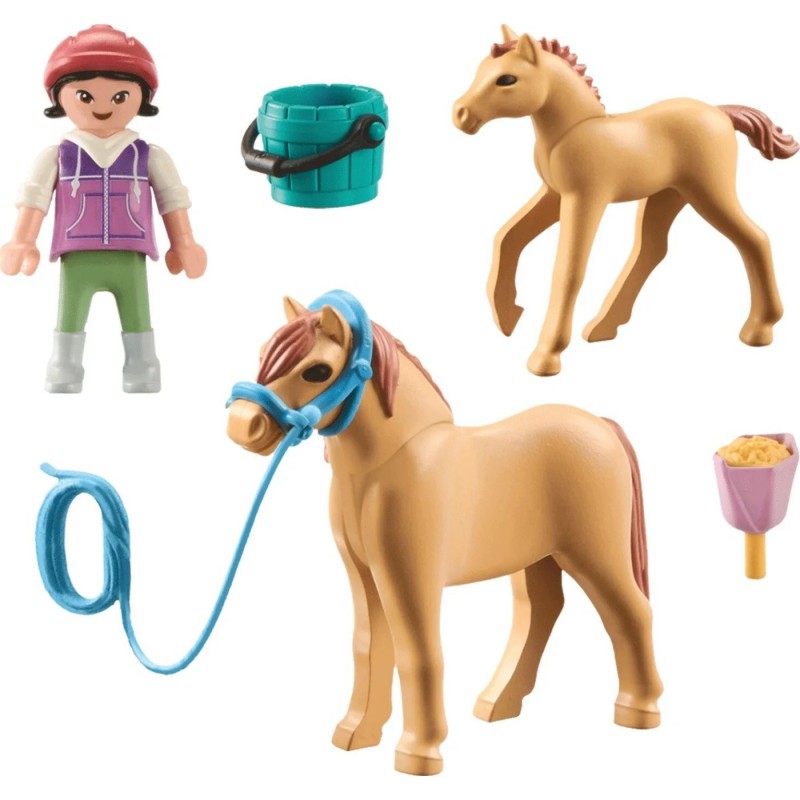 Playmobil - Horses of waterfall, Kind met pony en veulen 71498