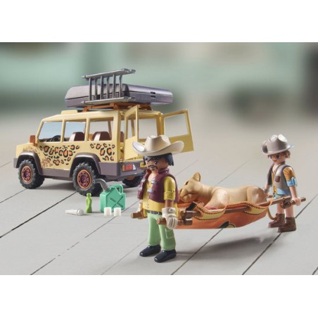 Playmobil - Wiltopia, Met de terreinwagen bij de leeuwen 71293