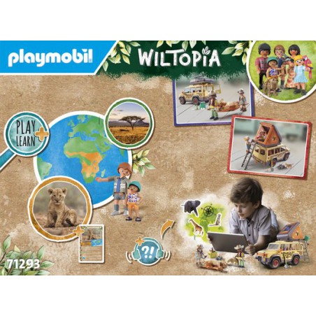 Playmobil - Wiltopia, Met de terreinwagen bij de leeuwen 71293