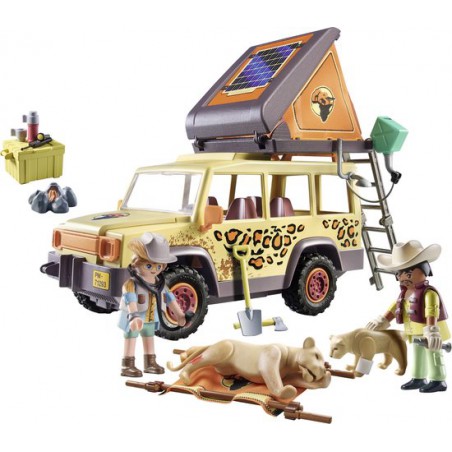 Playmobil - Wiltopia, Met de terreinwagen bij de leeuwen 71293