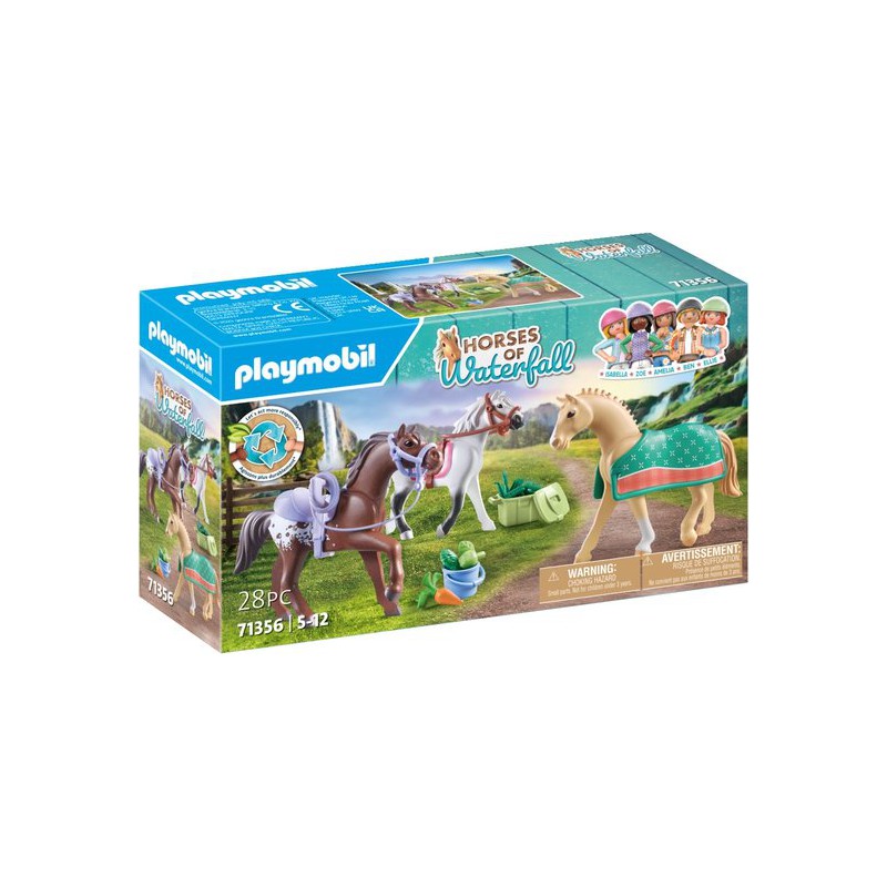 Playmobil - Horses of waterfall, 3 paarden met accessoires 71356