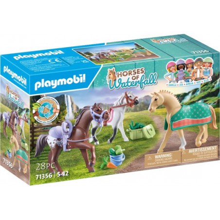 Playmobil - Horses of waterfall, 3 paarden met accessoires 71356
