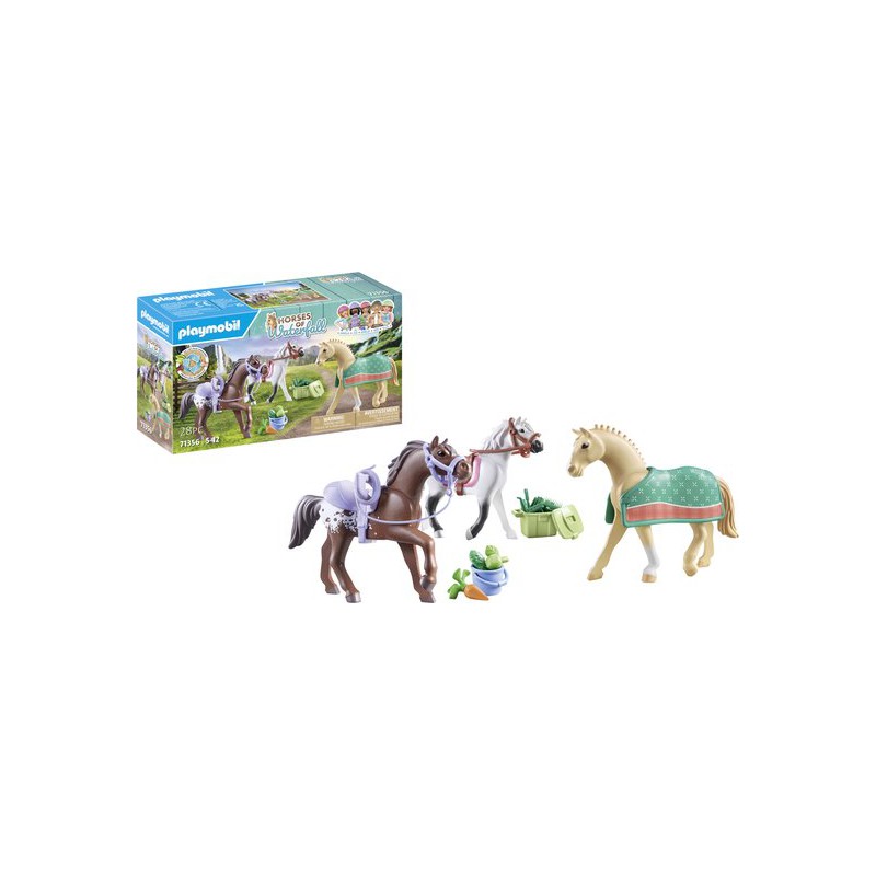 Playmobil - Horses of waterfall, 3 paarden met accessoires 71356
