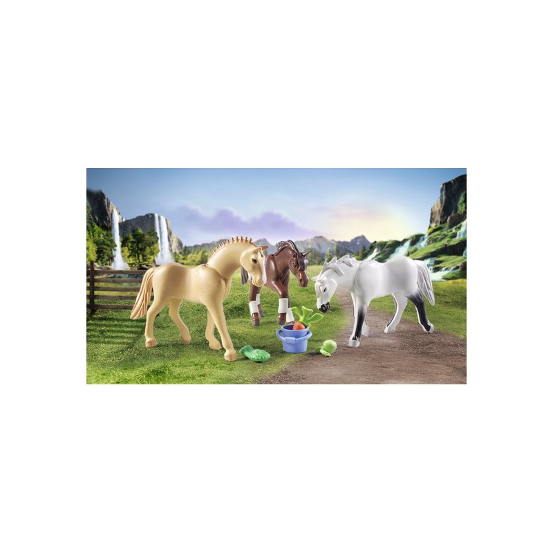 Playmobil - Horses of waterfall, 3 paarden met accessoires 71356