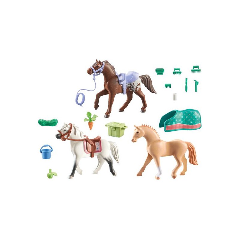 Playmobil - Horses of waterfall, 3 paarden met accessoires 71356