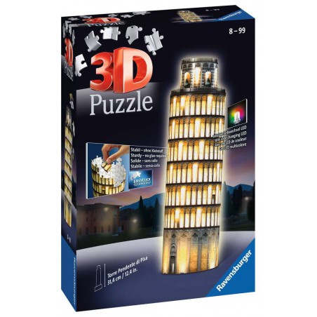 3D puzzel, Toren van Pisa, Night Edition 216 stukjes Ravensburger