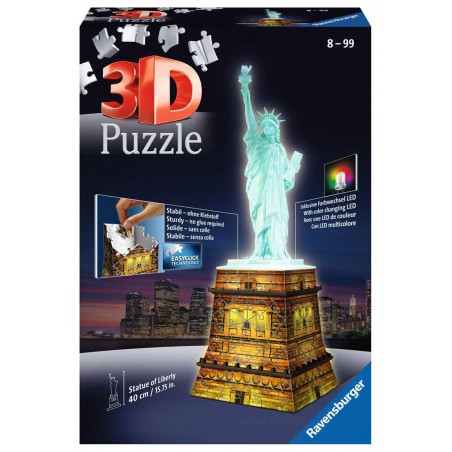 3D puzzel, Vrijheidsbeeld, Night edition, 216 stukjes Ravensburger