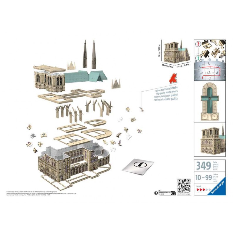 Notre Dame 3d puzzel  Ravensburger 349 stukjes