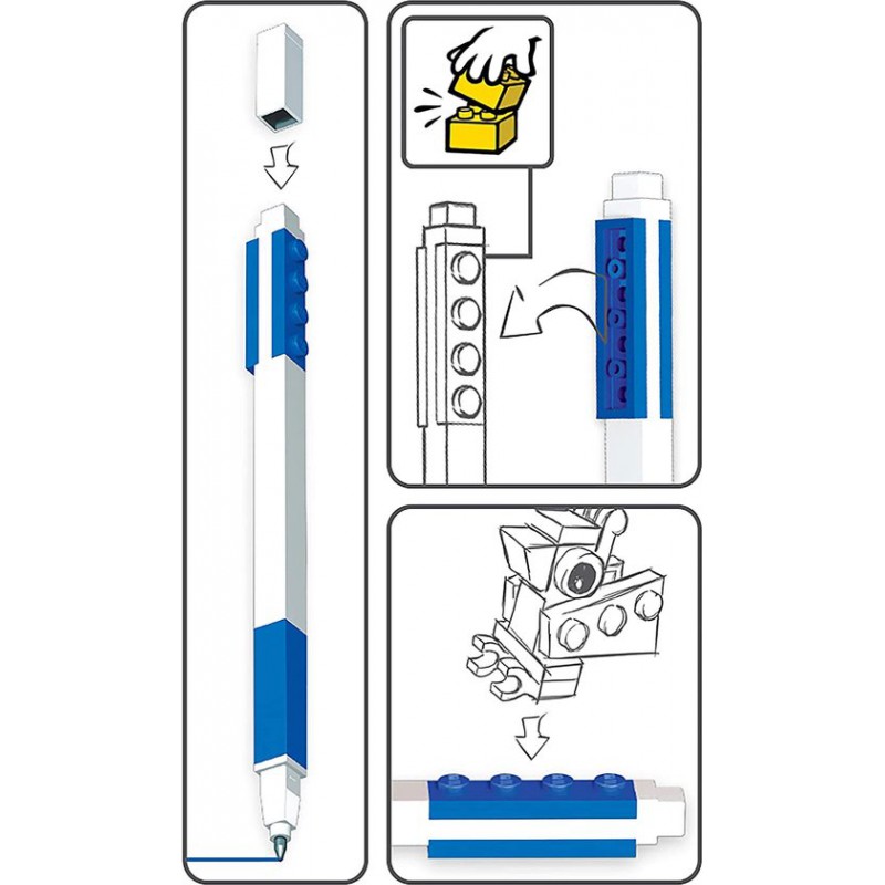 LEGO - Gel pen blauw + minifiguur