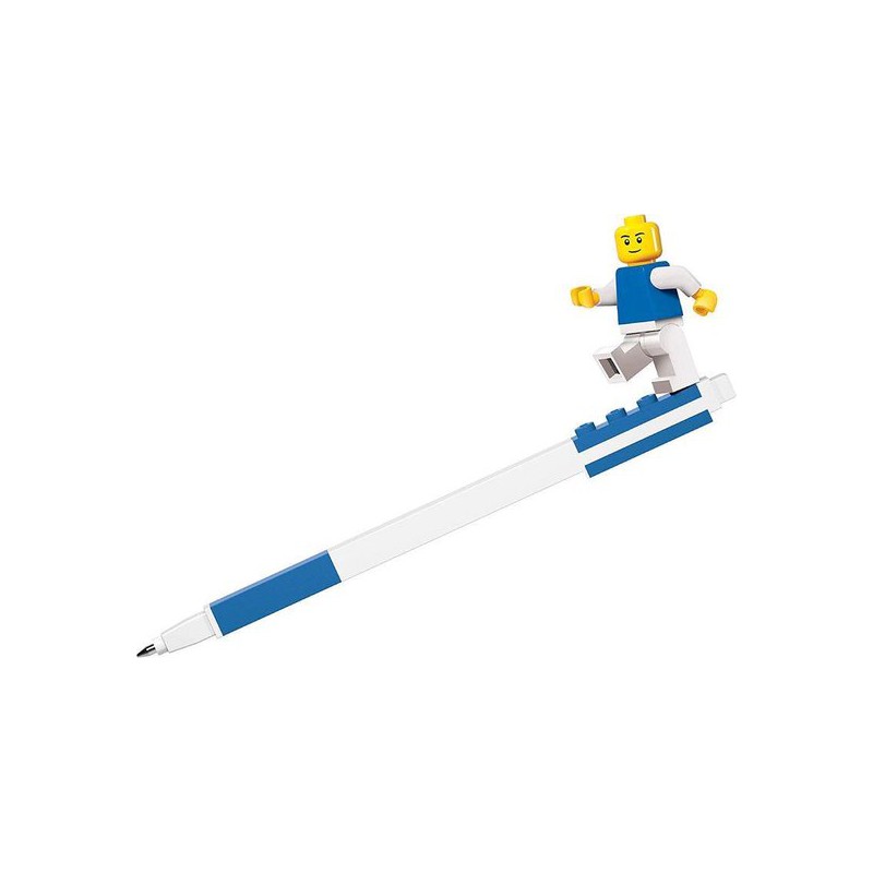 LEGO - Gel pen blauw + minifiguur