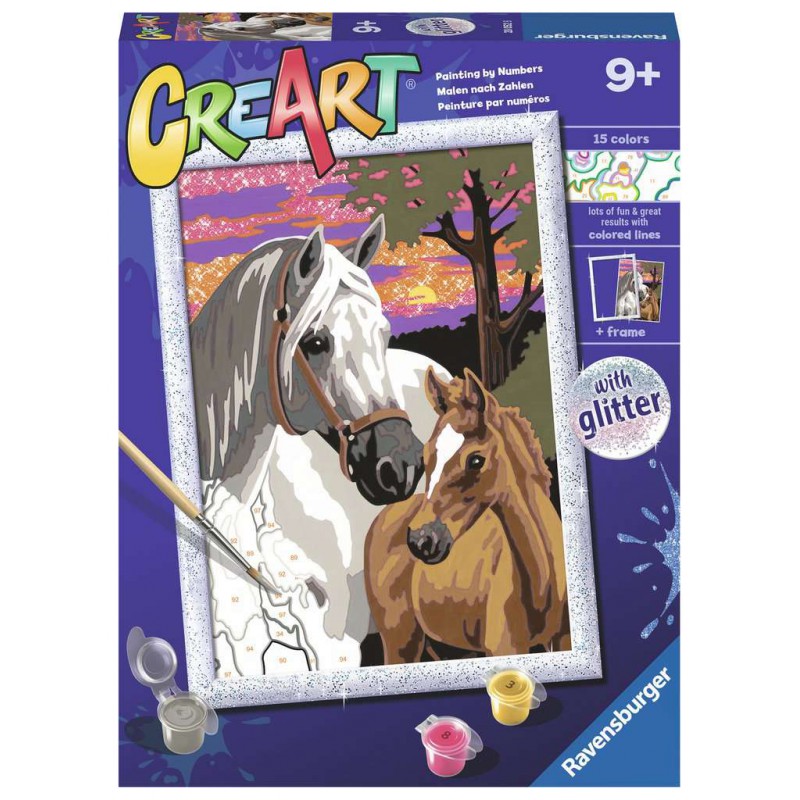 CreArt, Sunset horses, Schilderen op nummer, Ravensburger