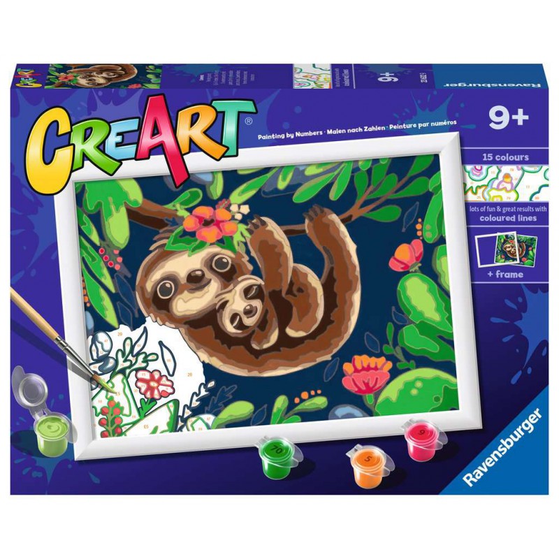 CreArt, Sweet Sloths, Schilderen op nummer, Ravensburger