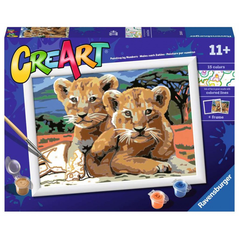 CreArt, Little Lion Cubs, Schilderen op nummer, Ravensburger
