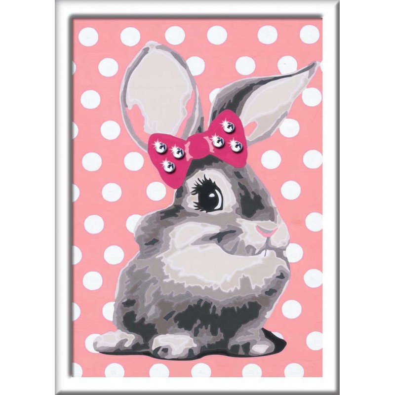 CreArt, Cuddly Bunny, Schilderen op nummer, Ravensburger met glitterstenen