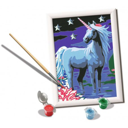 CreArt, Magical unicorn, Schilderen op nummer, Ravensburger met glitterstenen