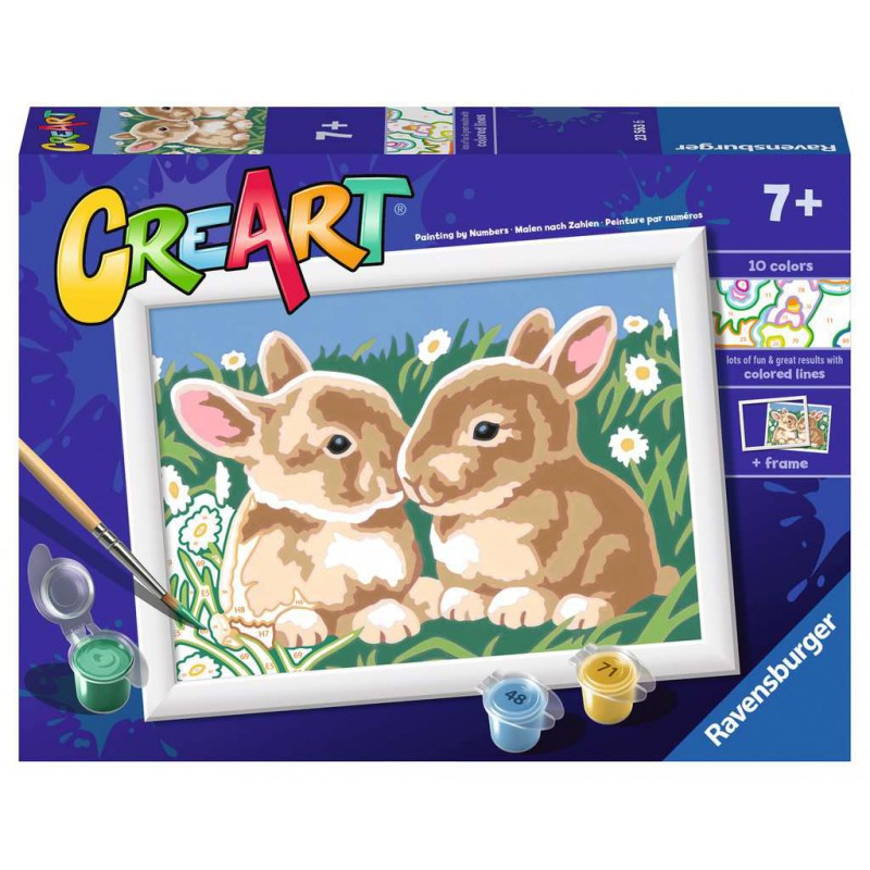 CreArt, Fluffy Bunnies, Schilderen op nummer, Ravensburger 289356