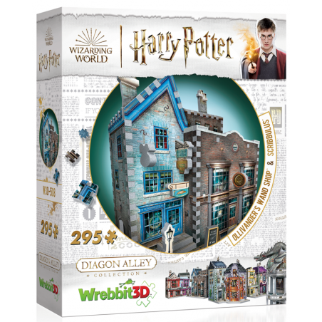 3D puzzel, Harry Potter, Ollivander's Wand Shop & Scribbulus, 295 stukjes Wrebbit
