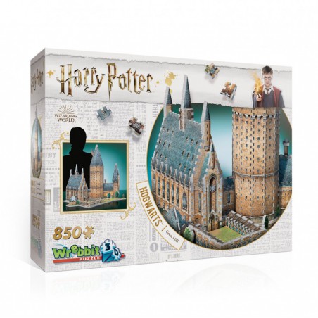 3D puzzel, Harry Potter, Hogwarts Great Hall, 850 stukjes Wrebbit