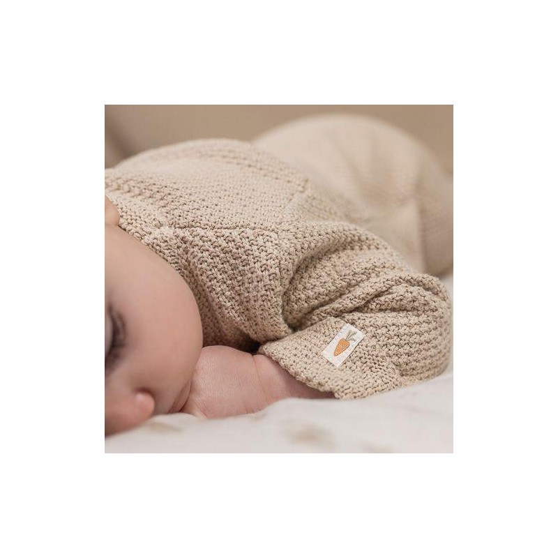 Gebreid boxpakje met overslag Sand - Little Dutch