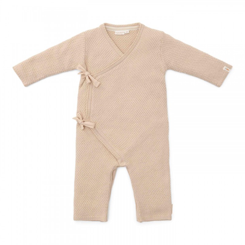 Gebreid boxpakje met overslag Sand - Little Dutch