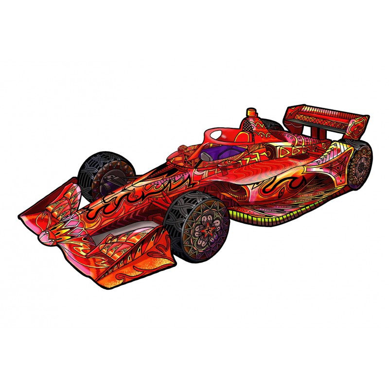 Race car, 110 houten stukjes Rainbowooden Puzzles