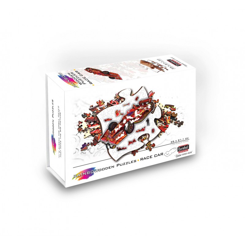 Race car, 110 stukjes Rainbowooden Puzzles