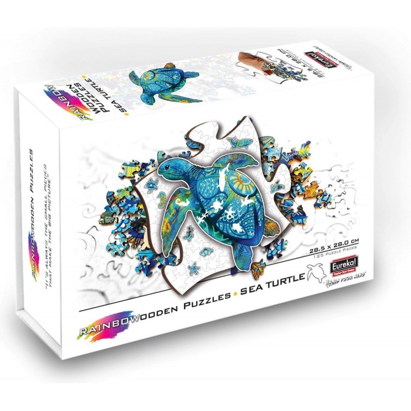 Sea turtle, 125 stukjes Rainbowooden Puzzles