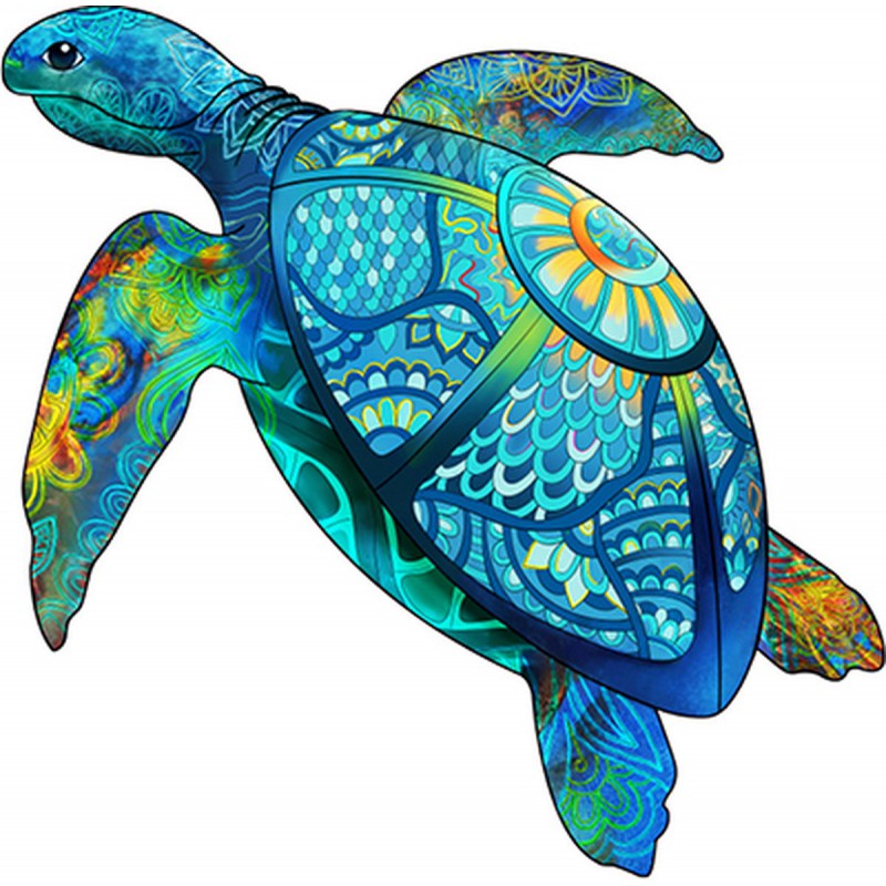 Sea turtle, 125 houten stukjes Rainbowooden Puzzles